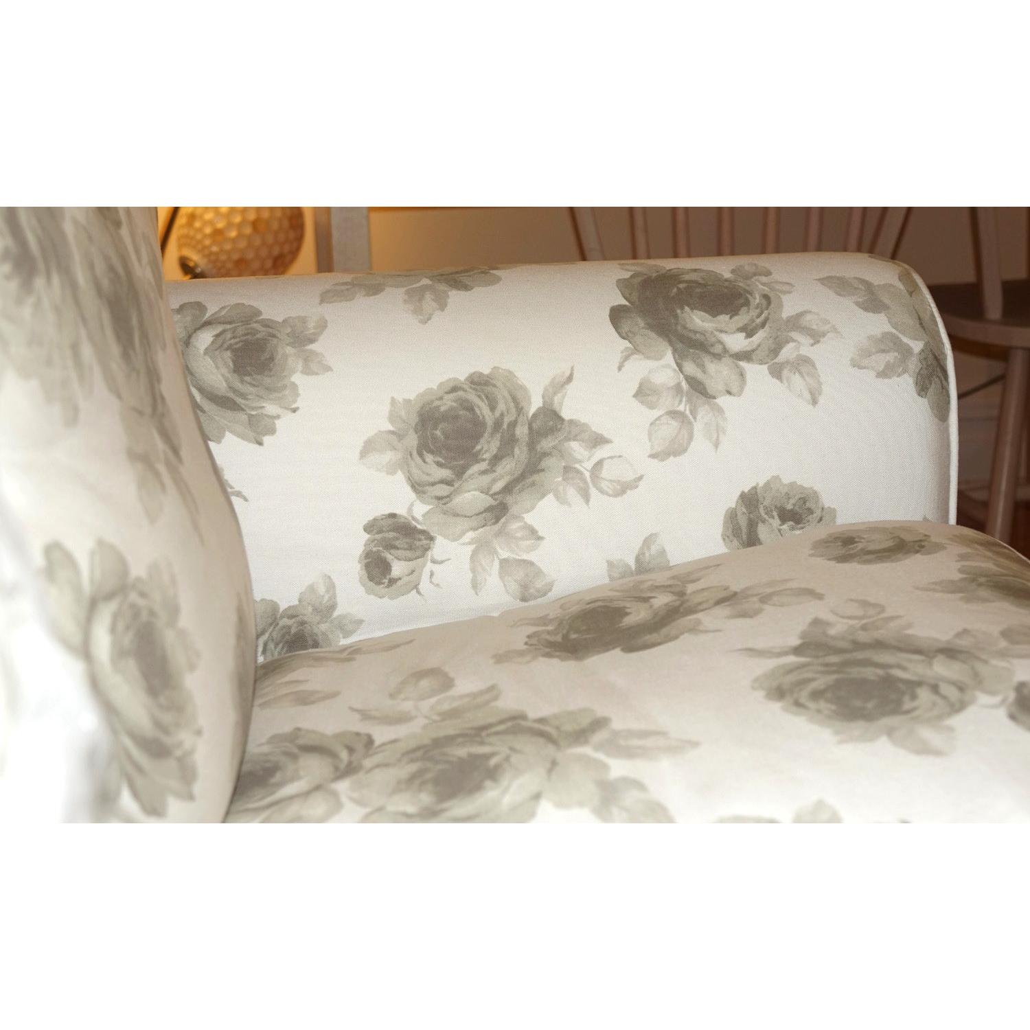 Ikea Ektorp 3 Seat Sofa w/ Norlida White Beige Floral Rose Cover - image-9