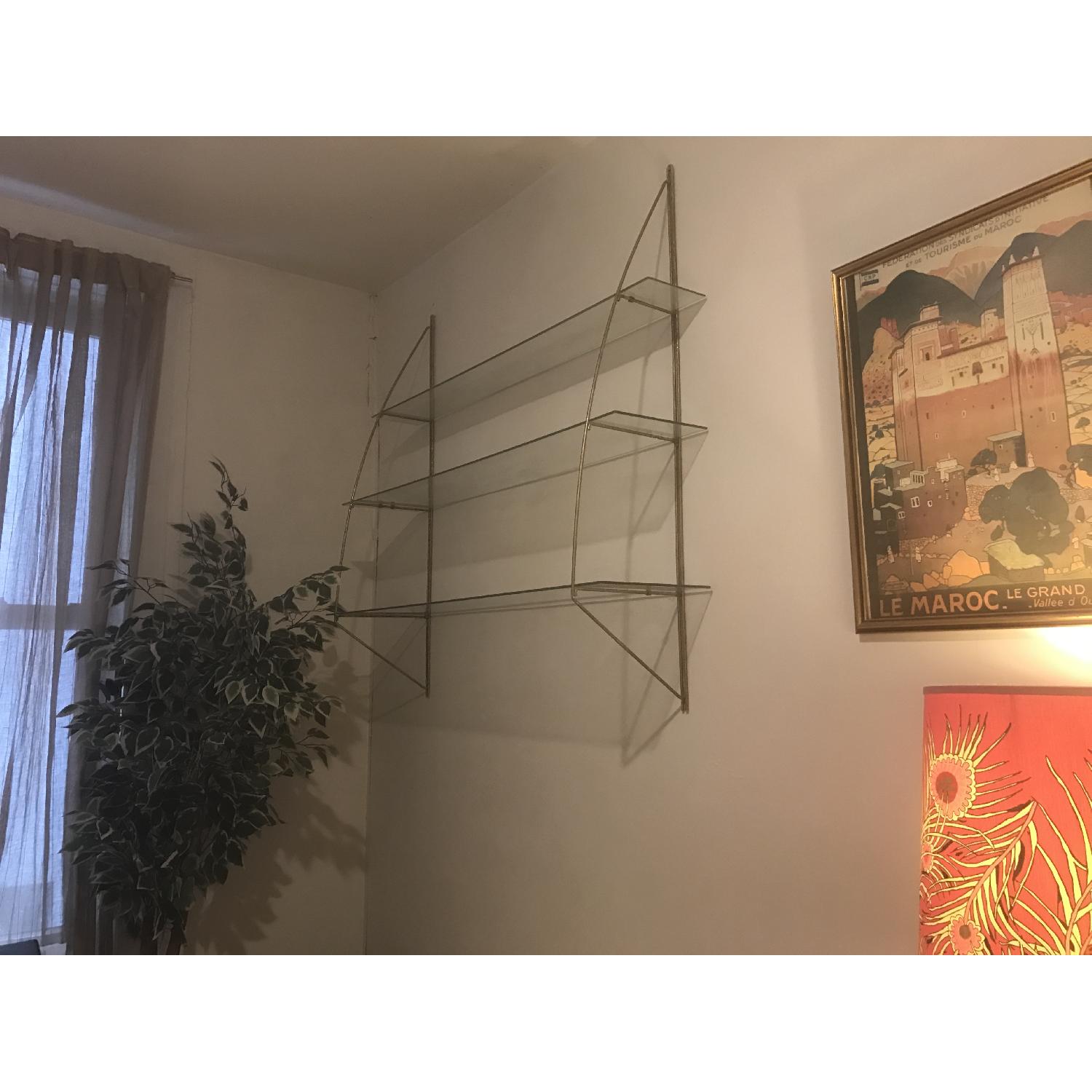 Vintage Hanging Glass Display Shelves - image-1