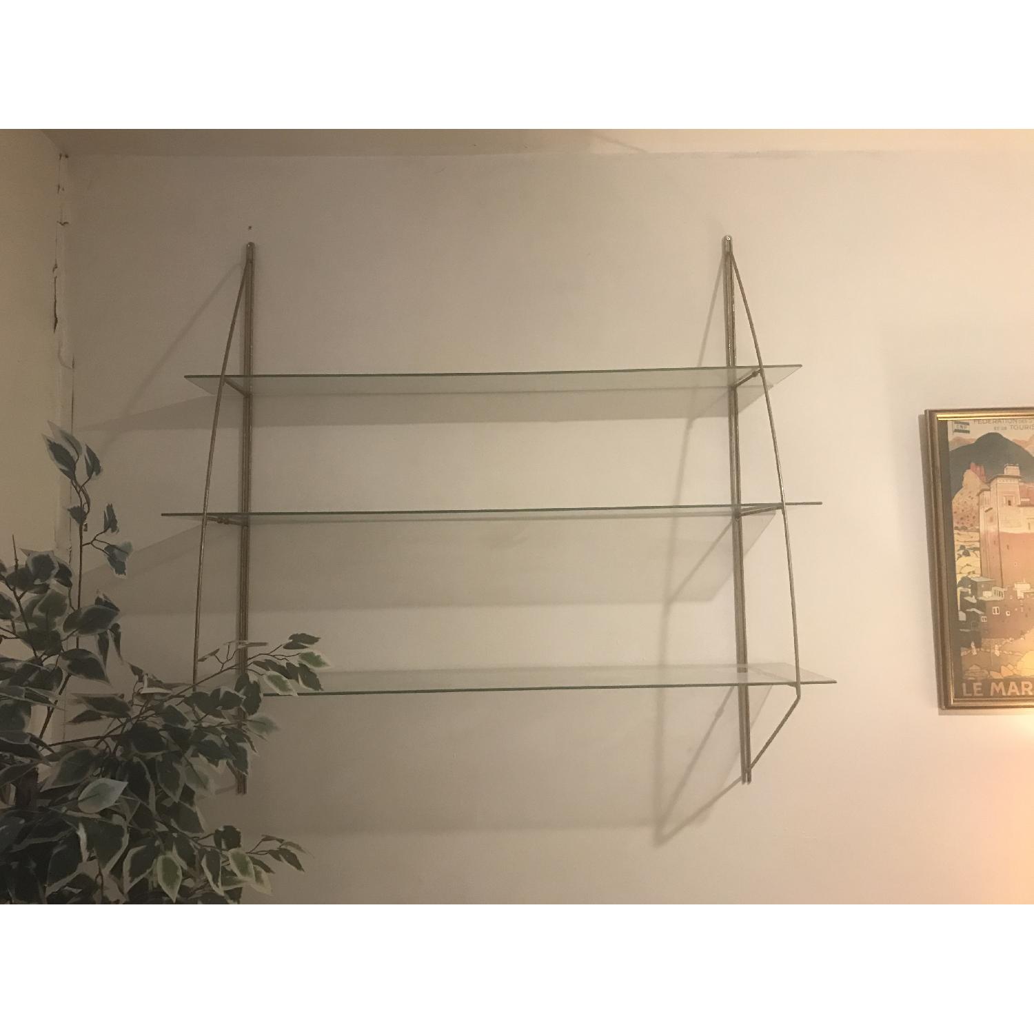 Vintage Hanging Glass Display Shelves - image-3