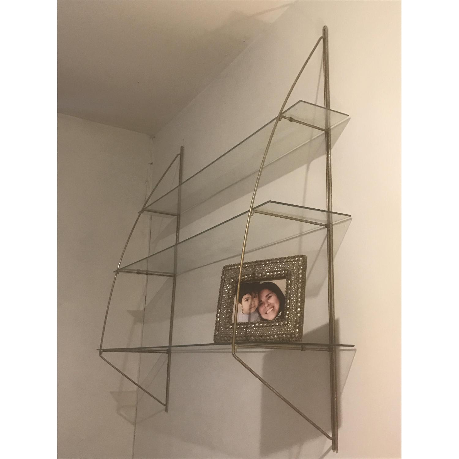 Vintage Hanging Glass Display Shelves - image-4