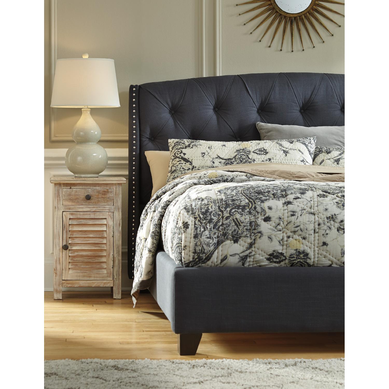 Ashley's Kasidon Contemporary Queen Upholstered Platform Bed in Dark Gray - image-2