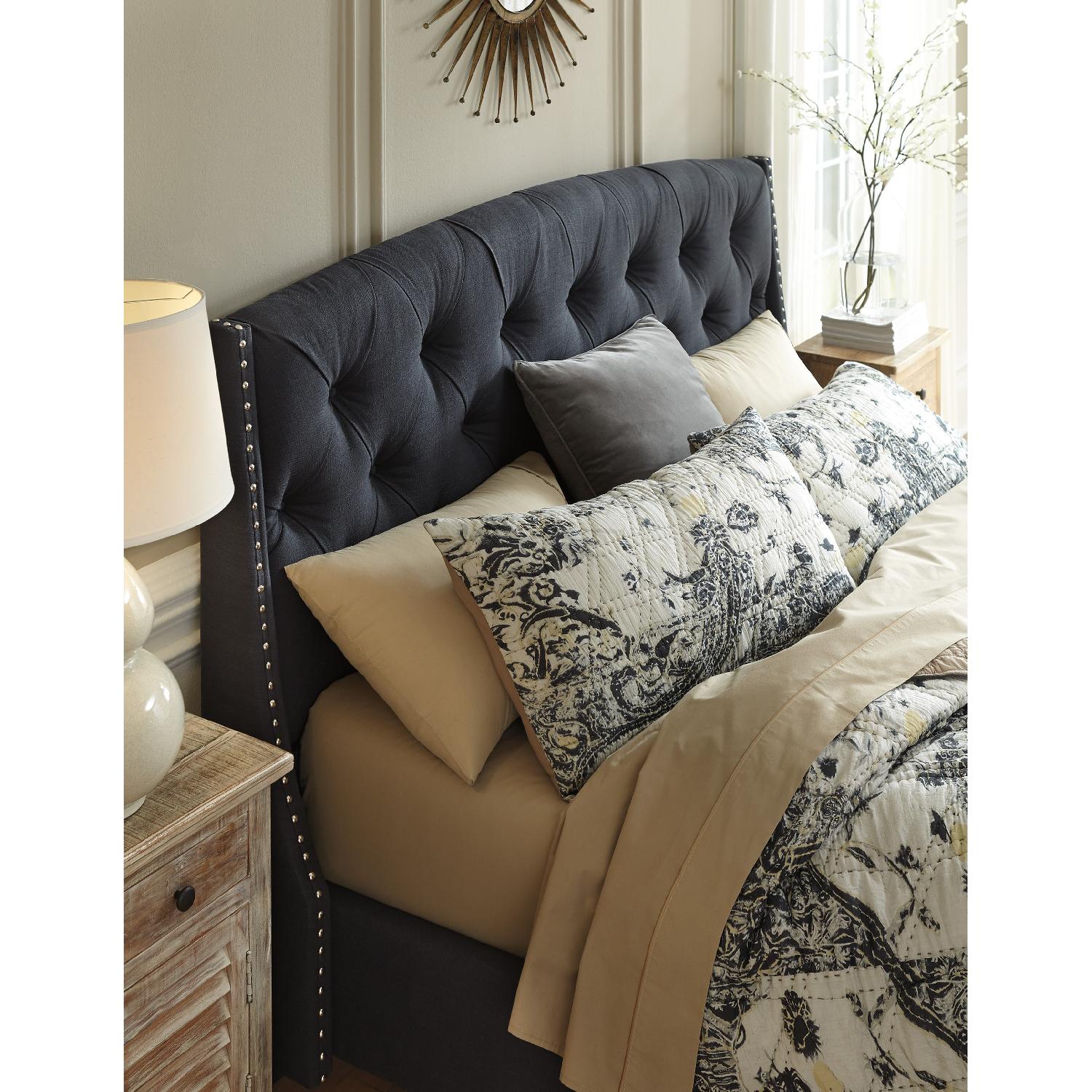 Ashley's Kasidon Contemporary Queen Upholstered Platform Bed in Dark Gray - image-3