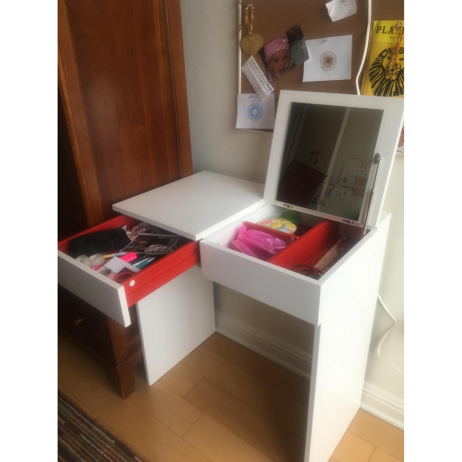 Ikea White Vanity w/ Mirror AptDeco