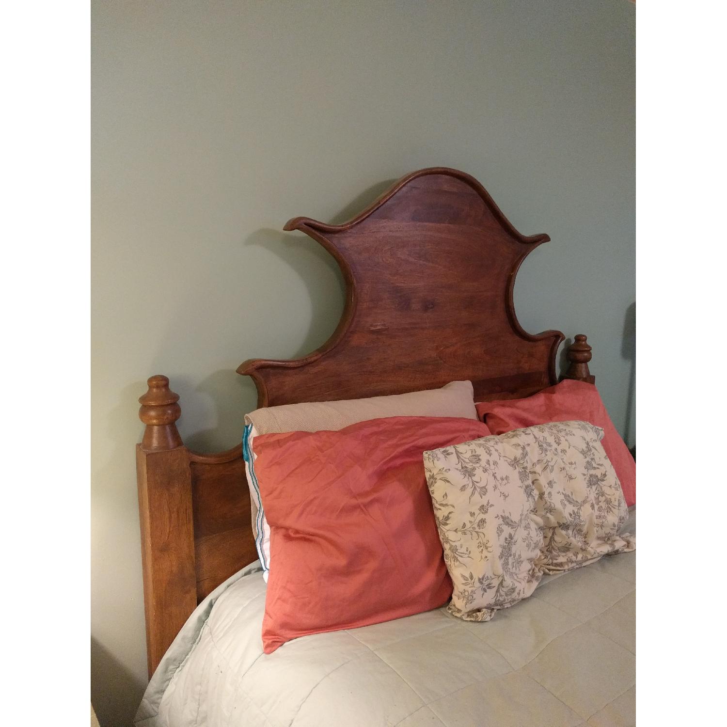 Ballard Designs Claudette Queen Size Woden Headboard w/ Bird - image-1