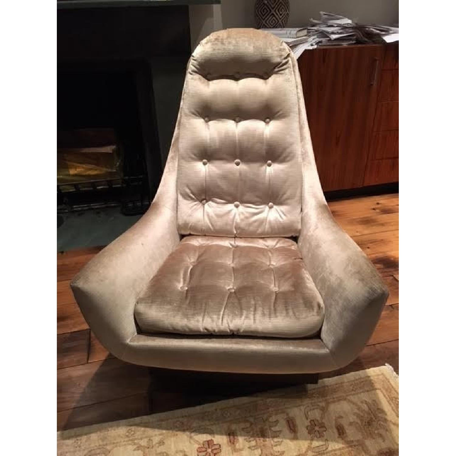 ABC Carpet and Home Silk-Velvet Spinning Chair - image-2