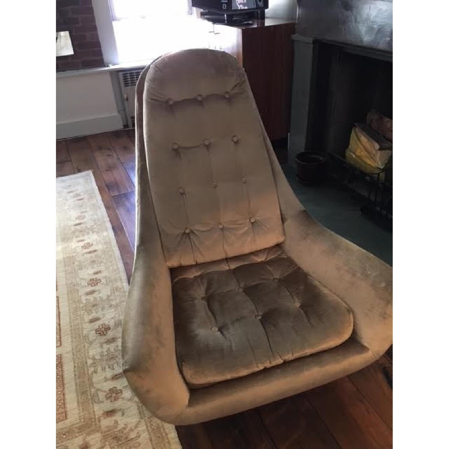 ABC Carpet and Home Silk-Velvet Spinning Chair - image-6
