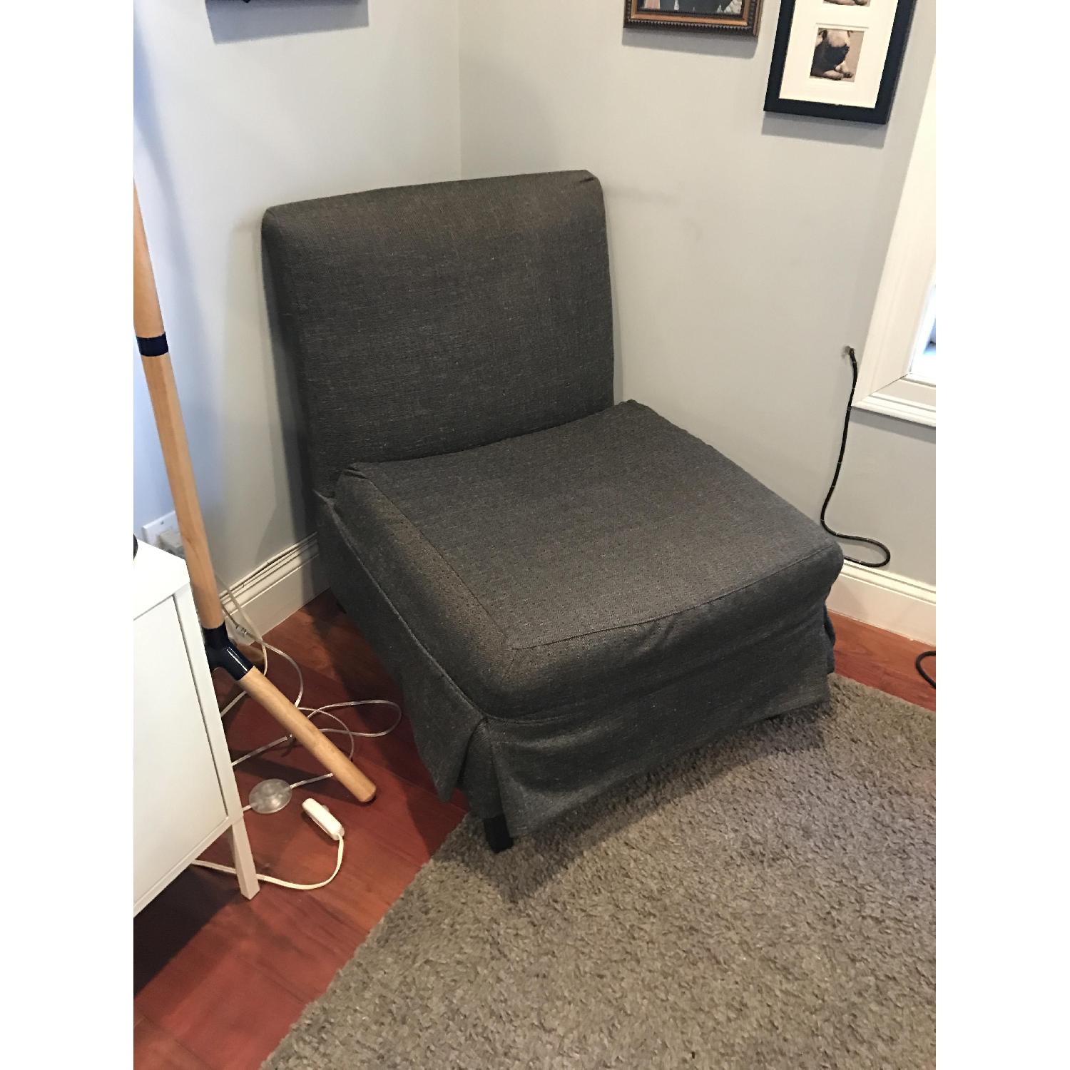 Pottery Barn Brooks Slipper Chair w/ Custom Cover - image-1