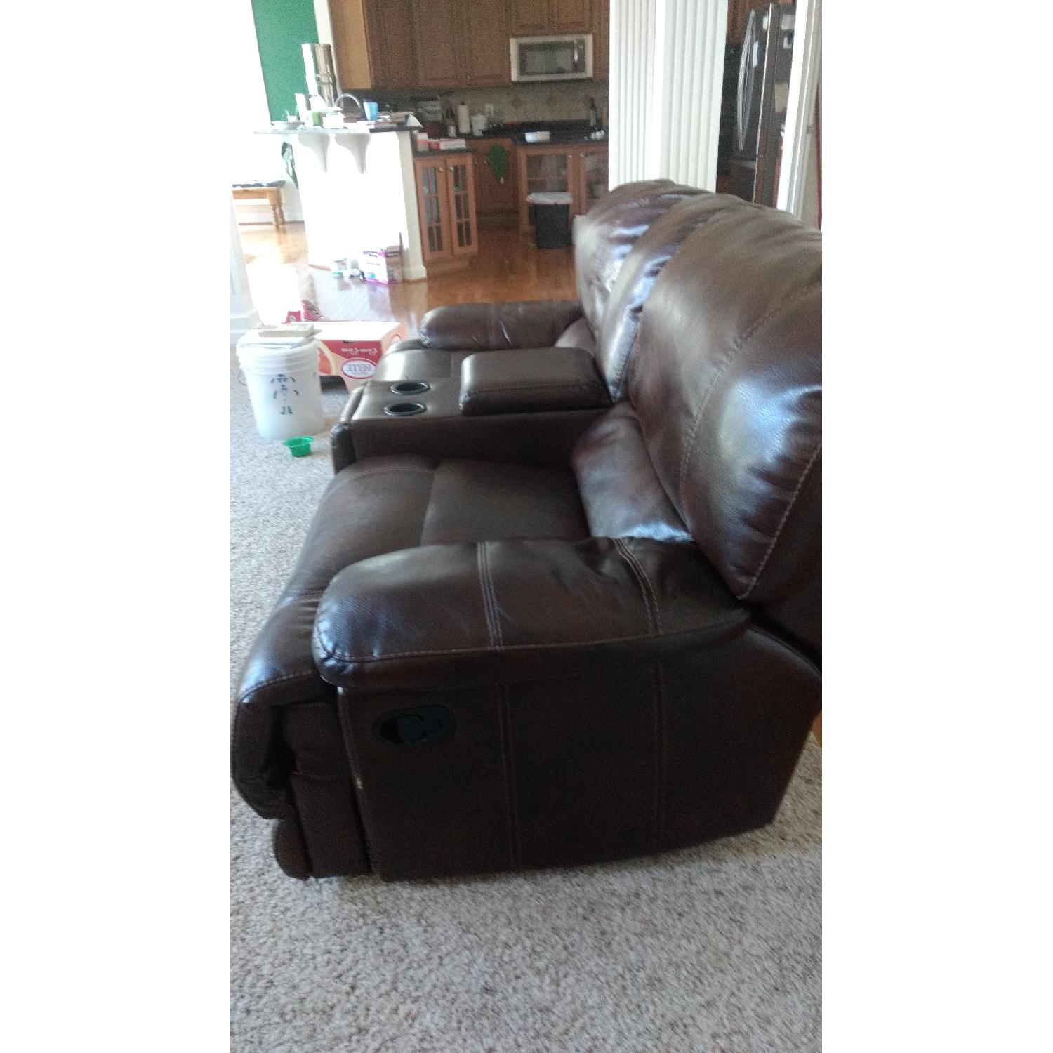 Faux Leather Couch + Loveseat + Chair - image-1