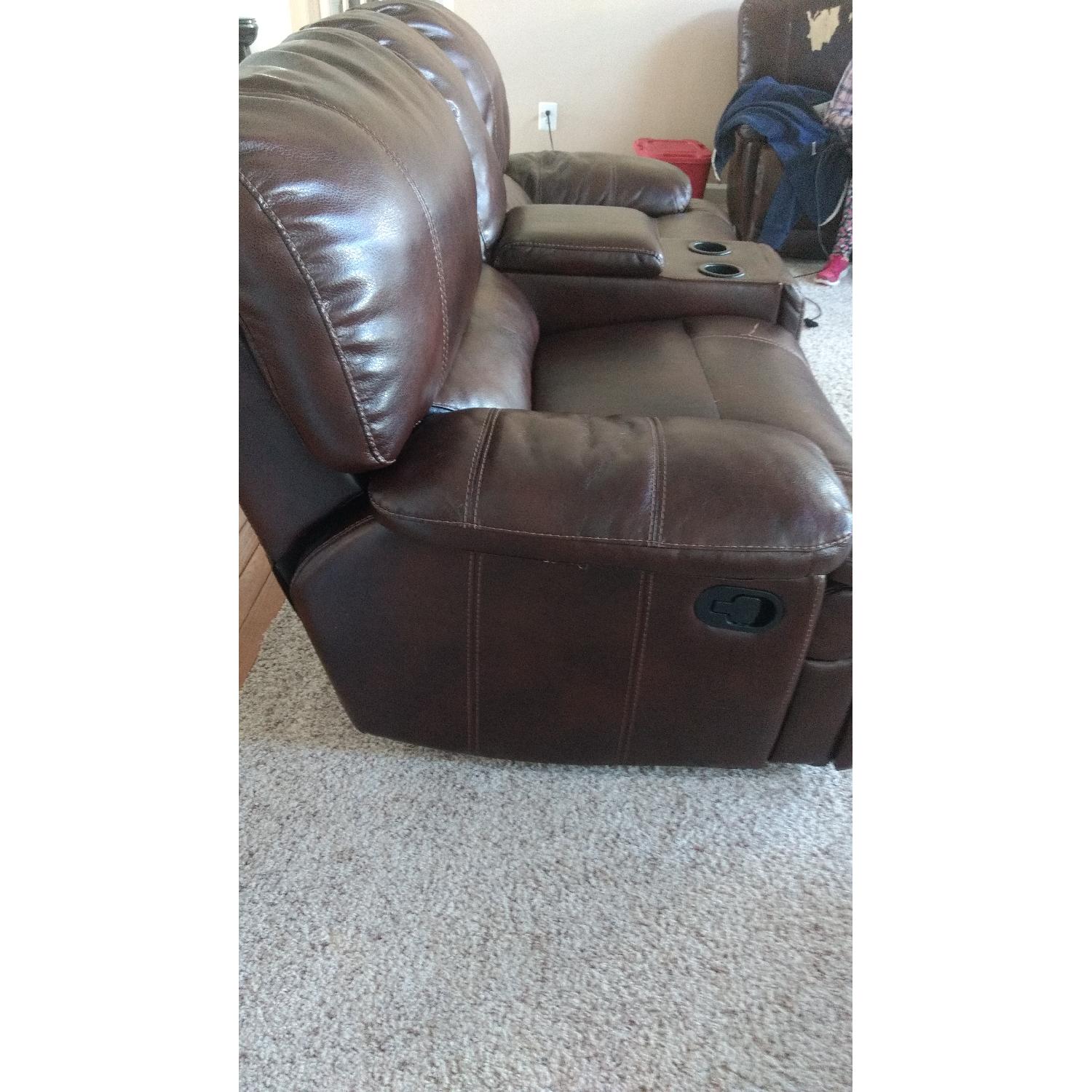 Faux Leather Couch + Loveseat + Chair - image-2