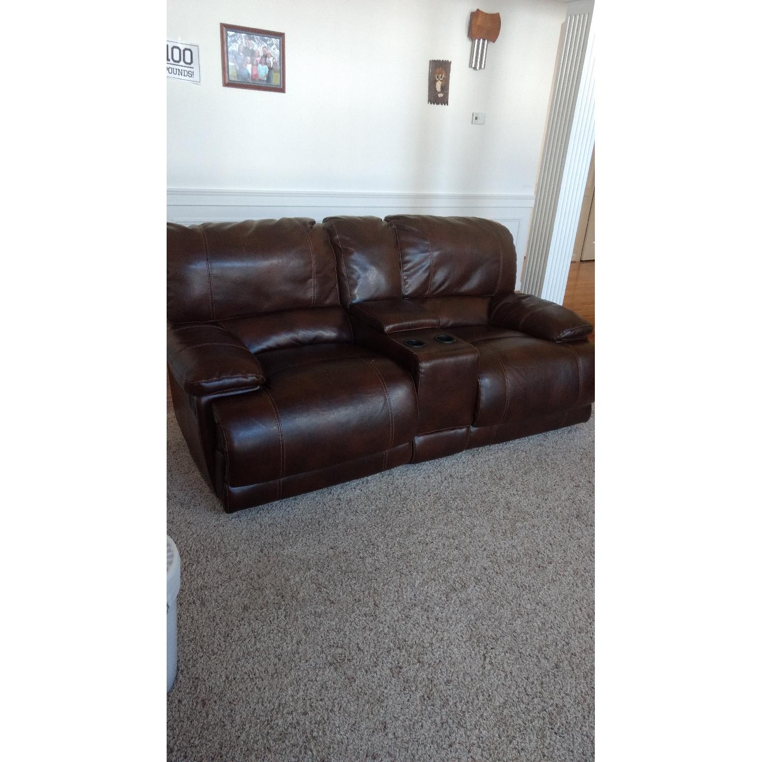 Faux Leather Couch + Loveseat + Chair - image-4