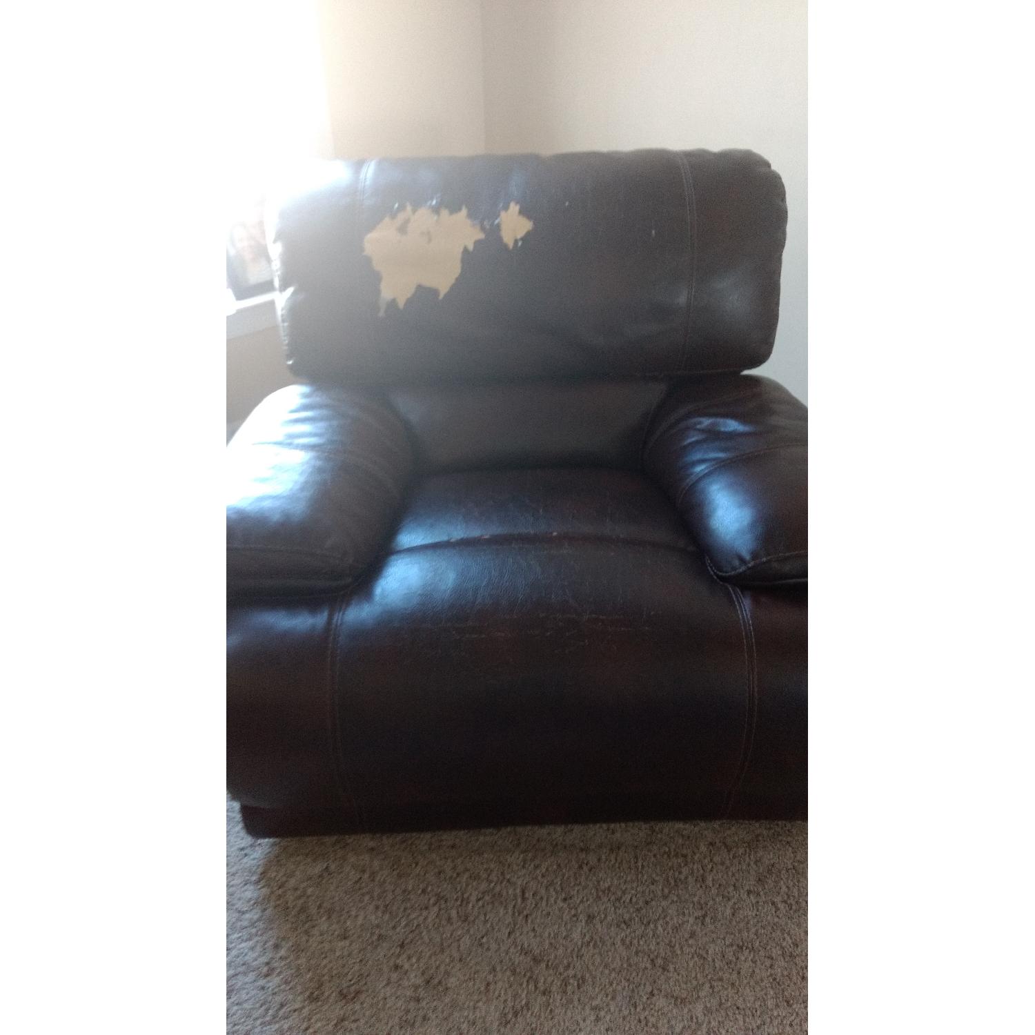 Faux Leather Couch + Loveseat + Chair - image-8