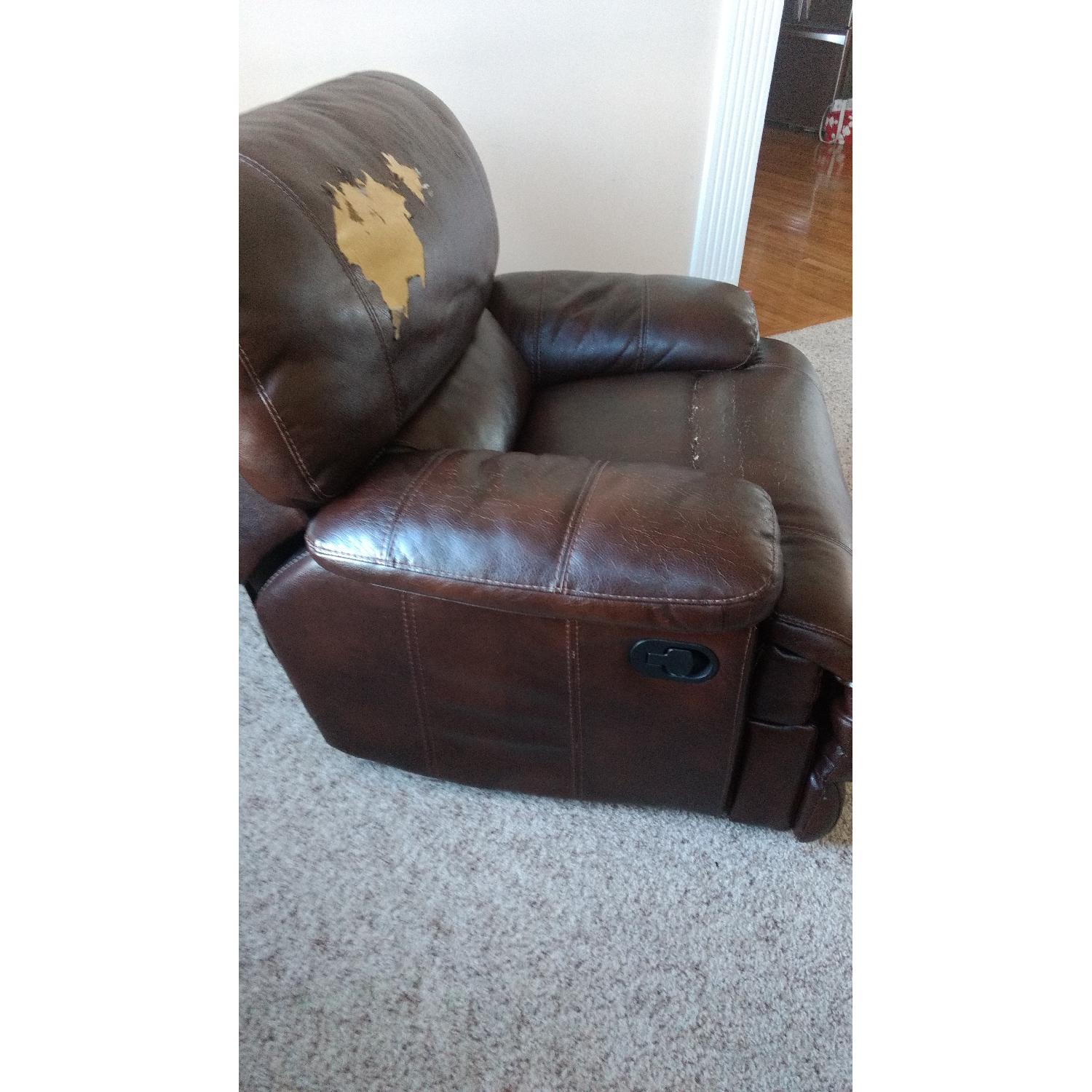 Faux Leather Couch + Loveseat + Chair - image-9