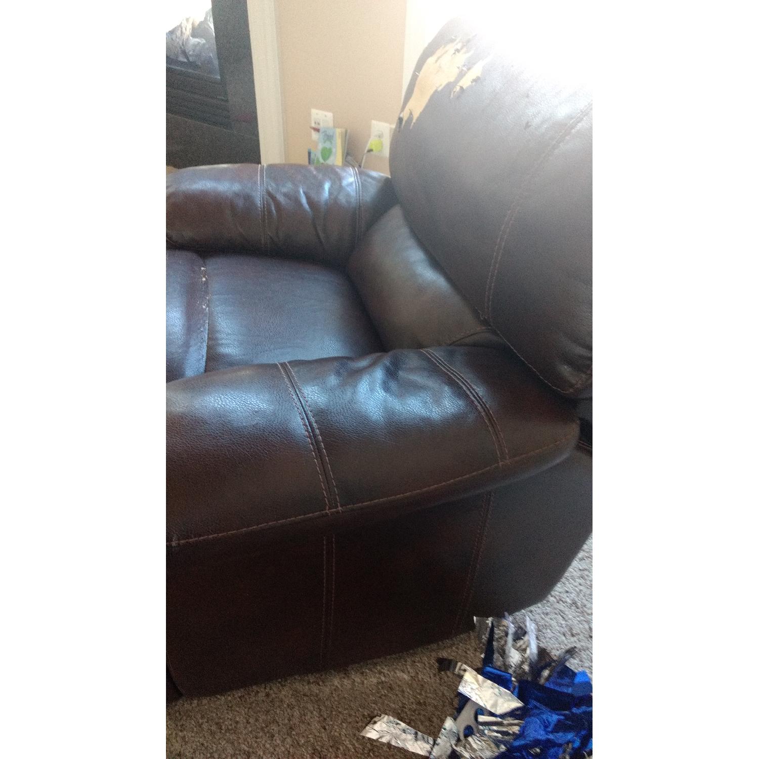 Faux Leather Couch + Loveseat + Chair - image-10