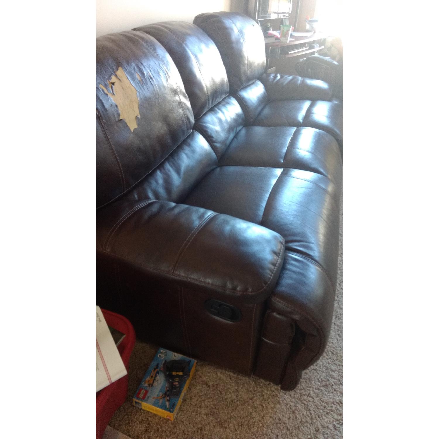 Faux Leather Couch + Loveseat + Chair - image-16