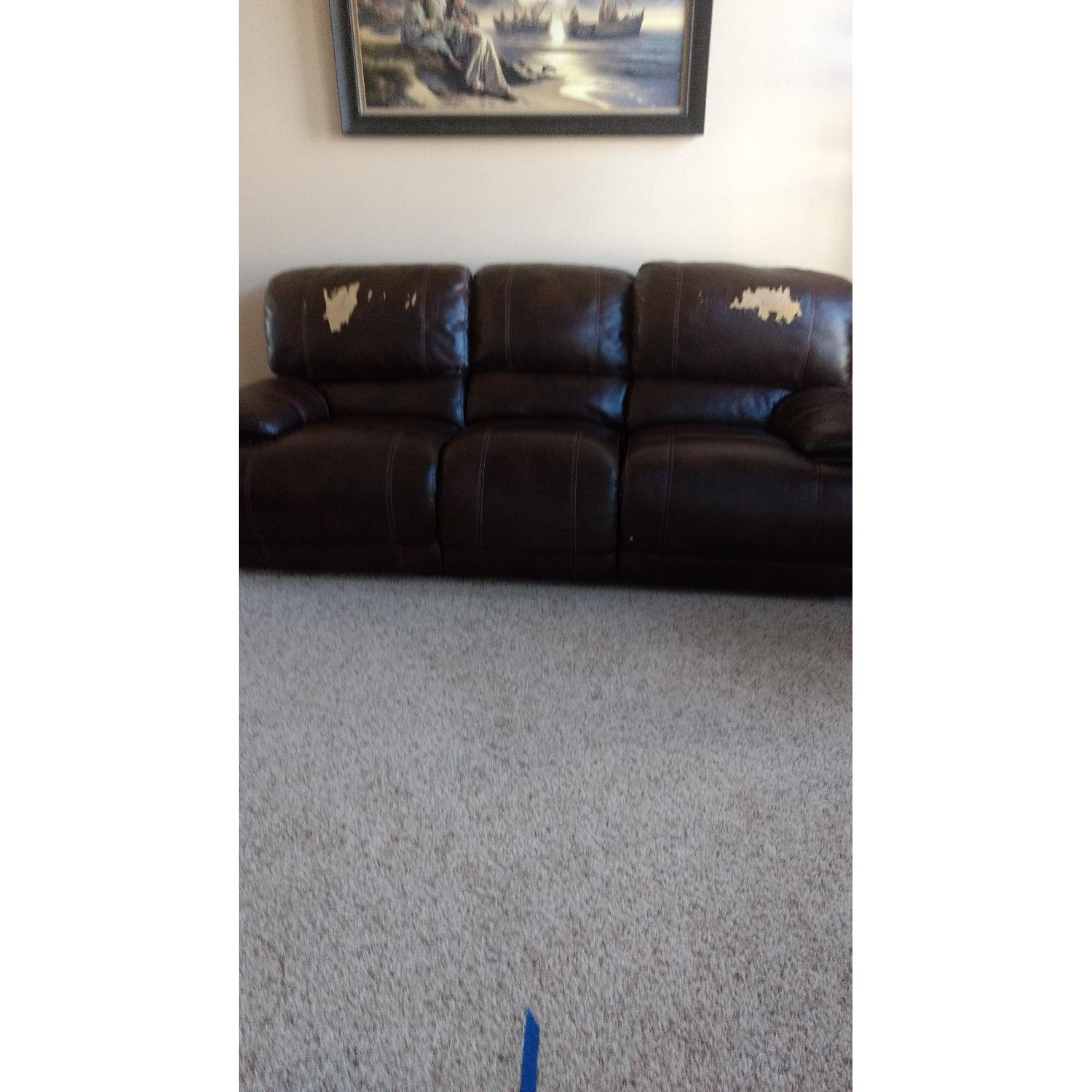 Faux Leather Couch + Loveseat + Chair - image-18