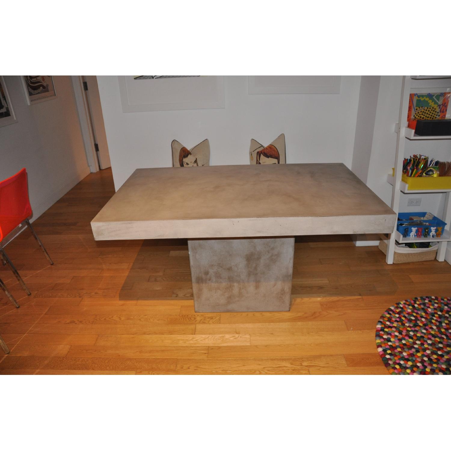CB2 Fuze Grey Dining Table w/ Bench - image-1