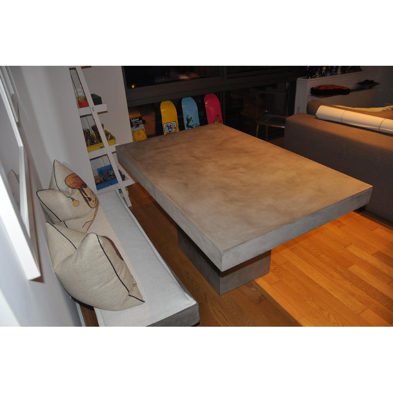 CB2 Fuze Grey Dining Table w/ Bench - image-2