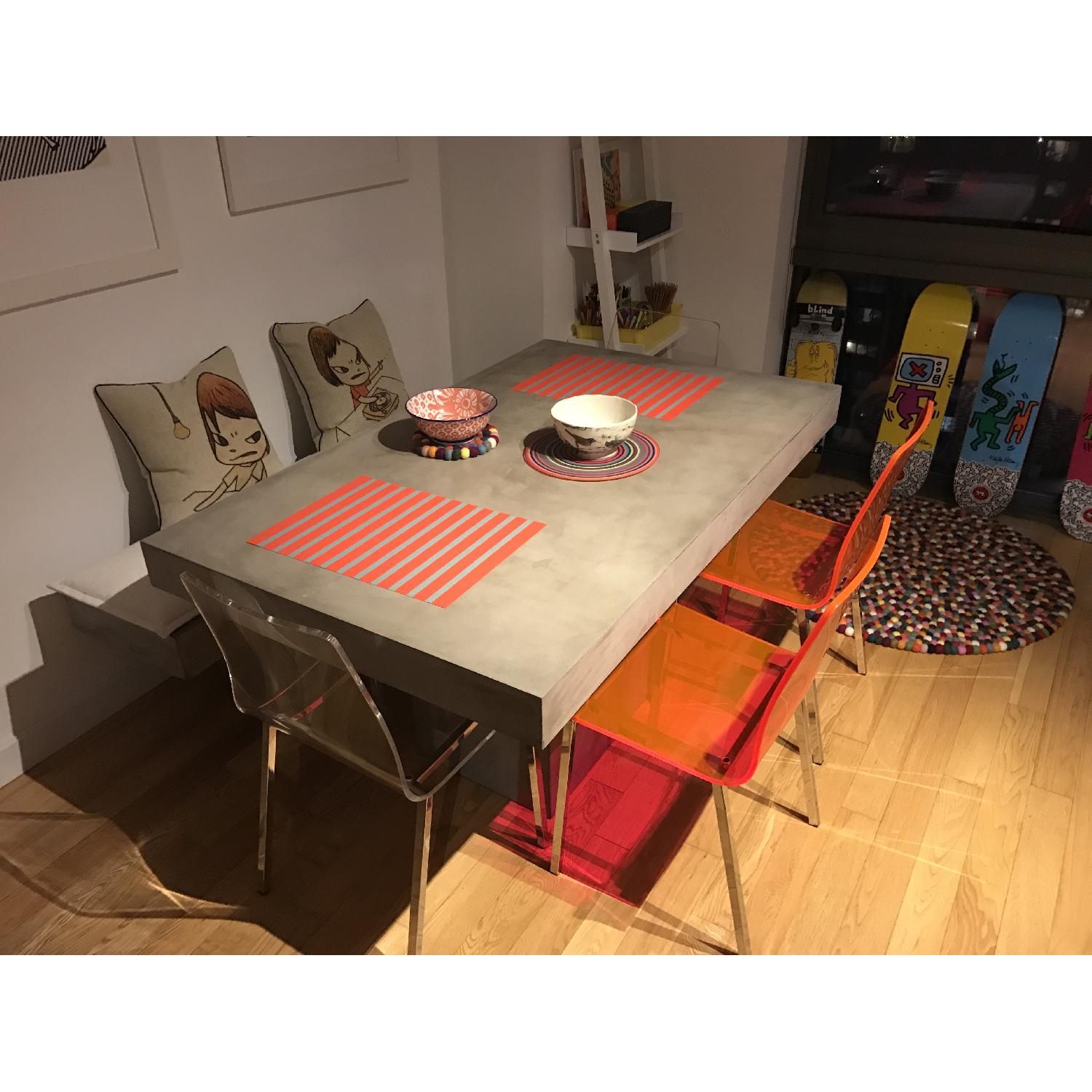 CB2 Fuze Grey Dining Table w/ Bench - image-4