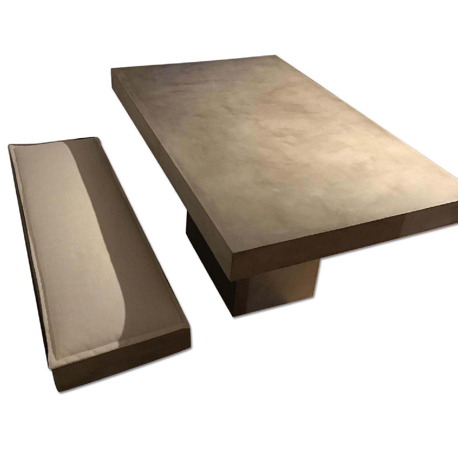 CB2 Fuze Grey Dining Table w/ Bench - image-0
