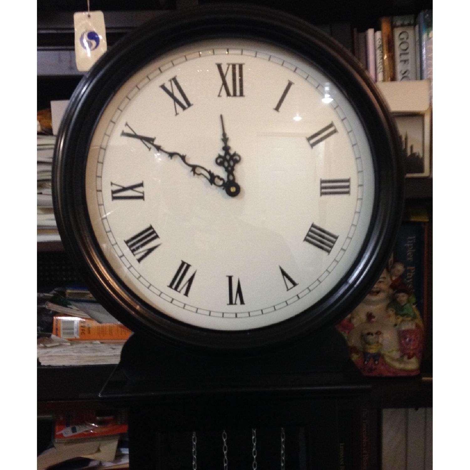 BatteryPowered Grandfather Clock in Black Finish AptDeco