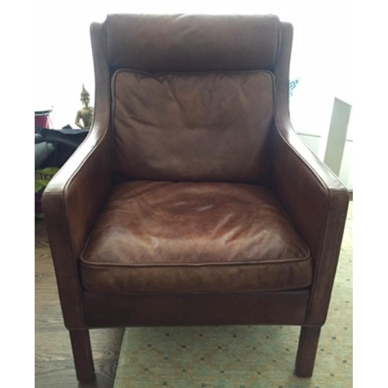 Restoration Hardware Leather Madsen Chair - image-2