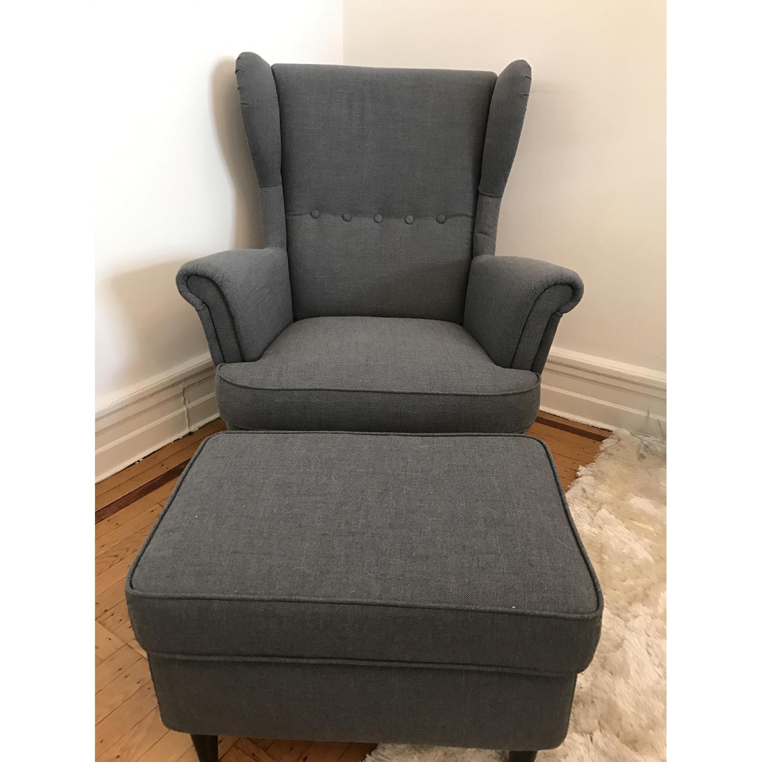 Ikea Strandmon Wing Chair & Footstool - image-1