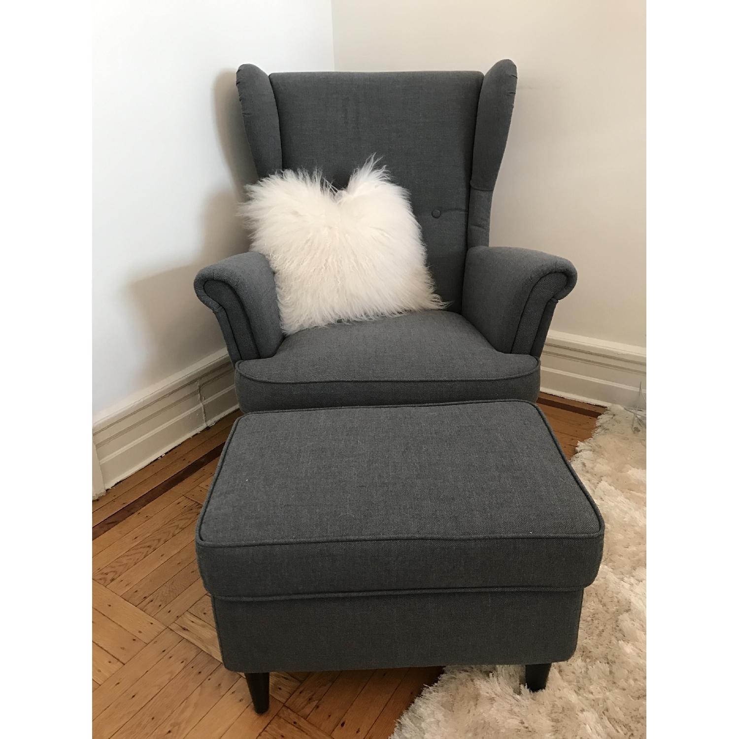 Ikea Strandmon Wing Chair & Footstool - image-2