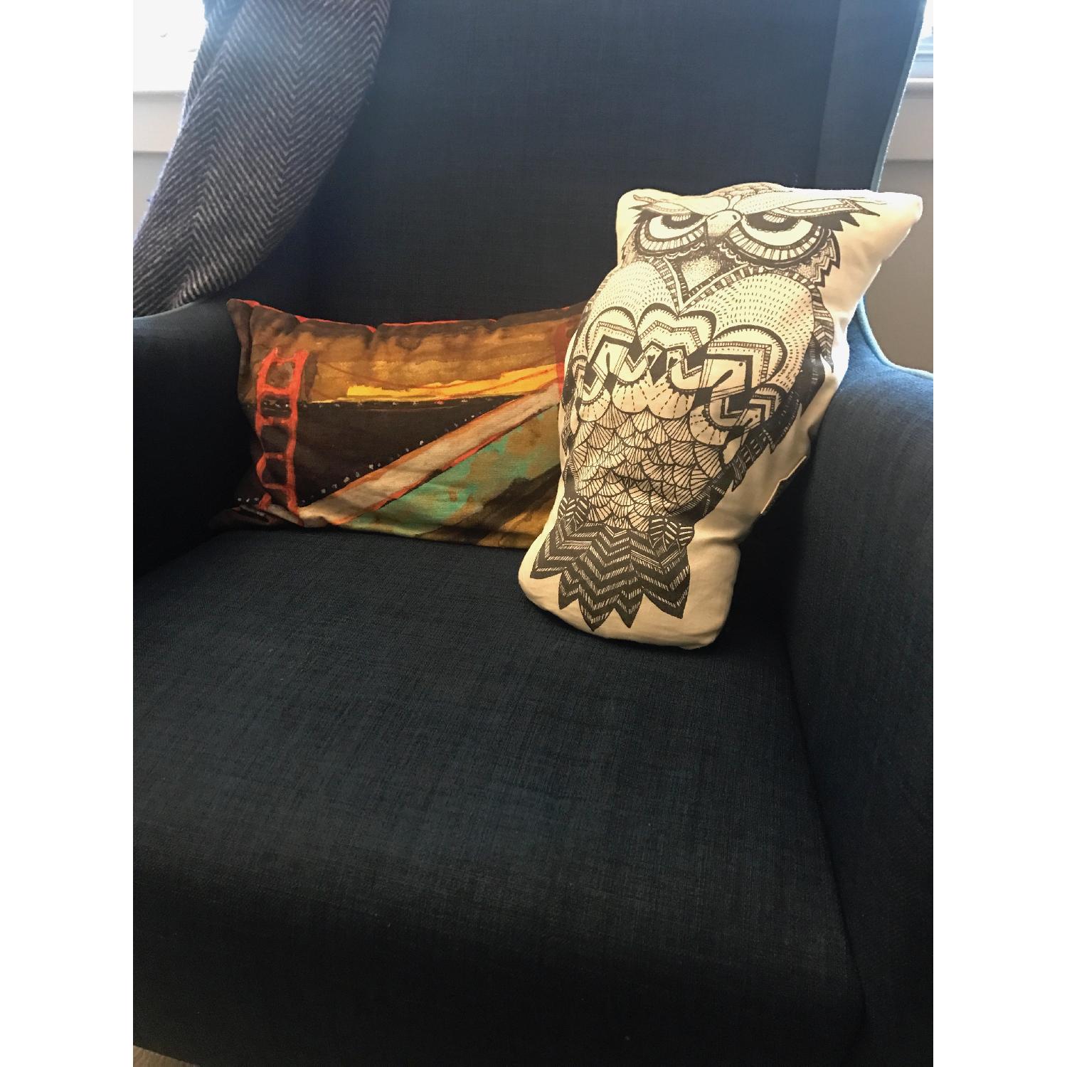 CB2 Study Navy Wingback Chair - image-2