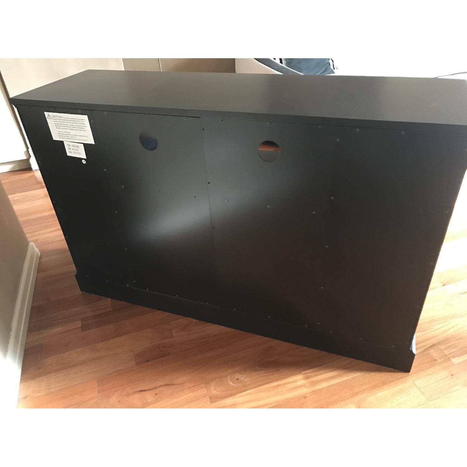 Black Highboy Style Wood TV Stand - image-4