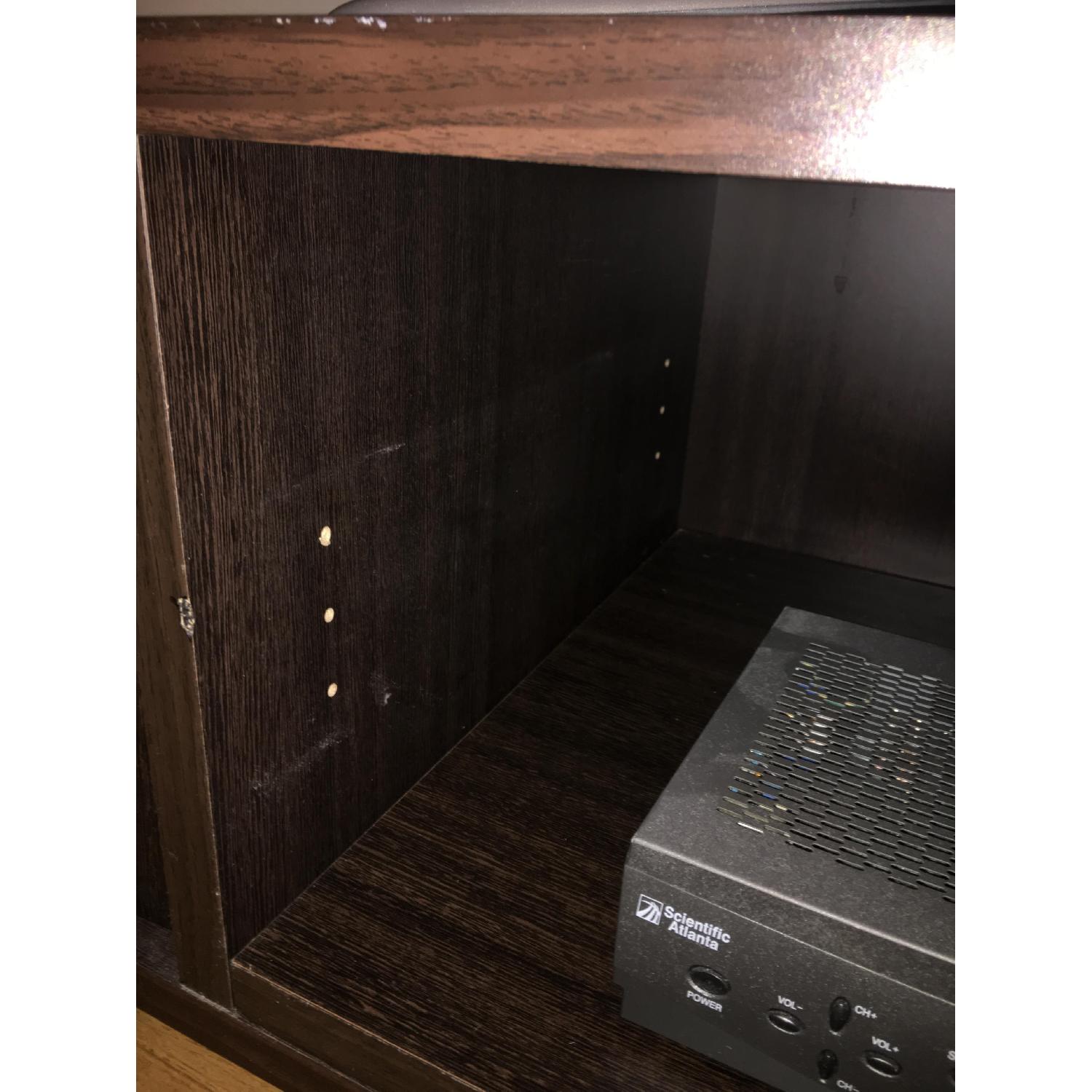 Modern Wooden TV Console w/ Wheels - image-5