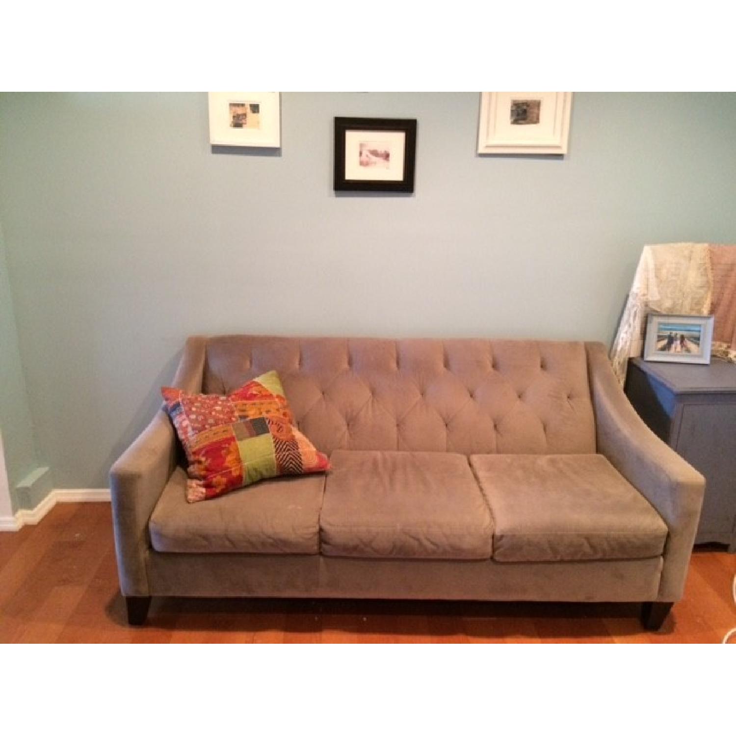 Macy's Tufted Grey Couch - image-4