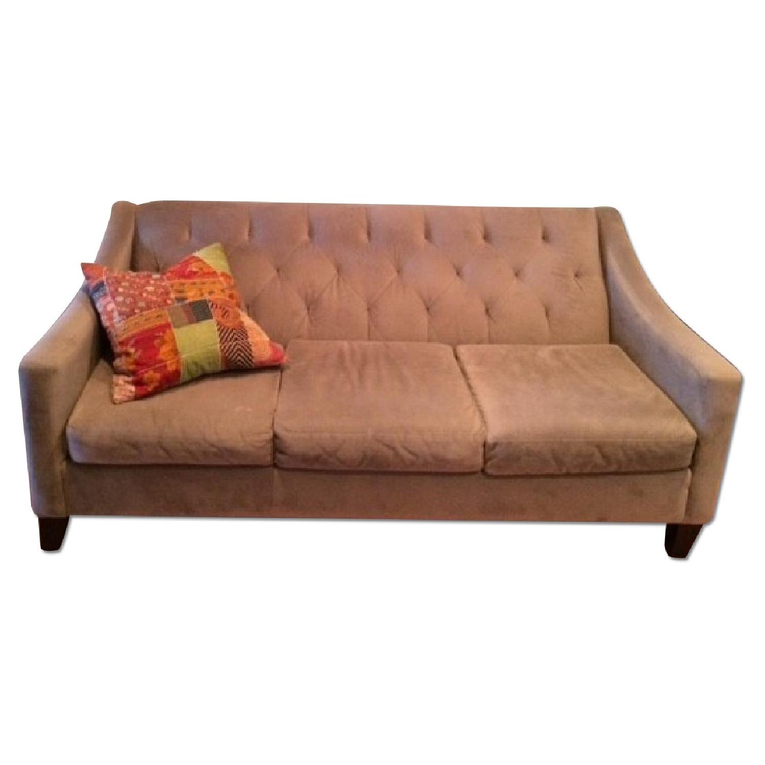 Macy's Tufted Grey Couch - image-0