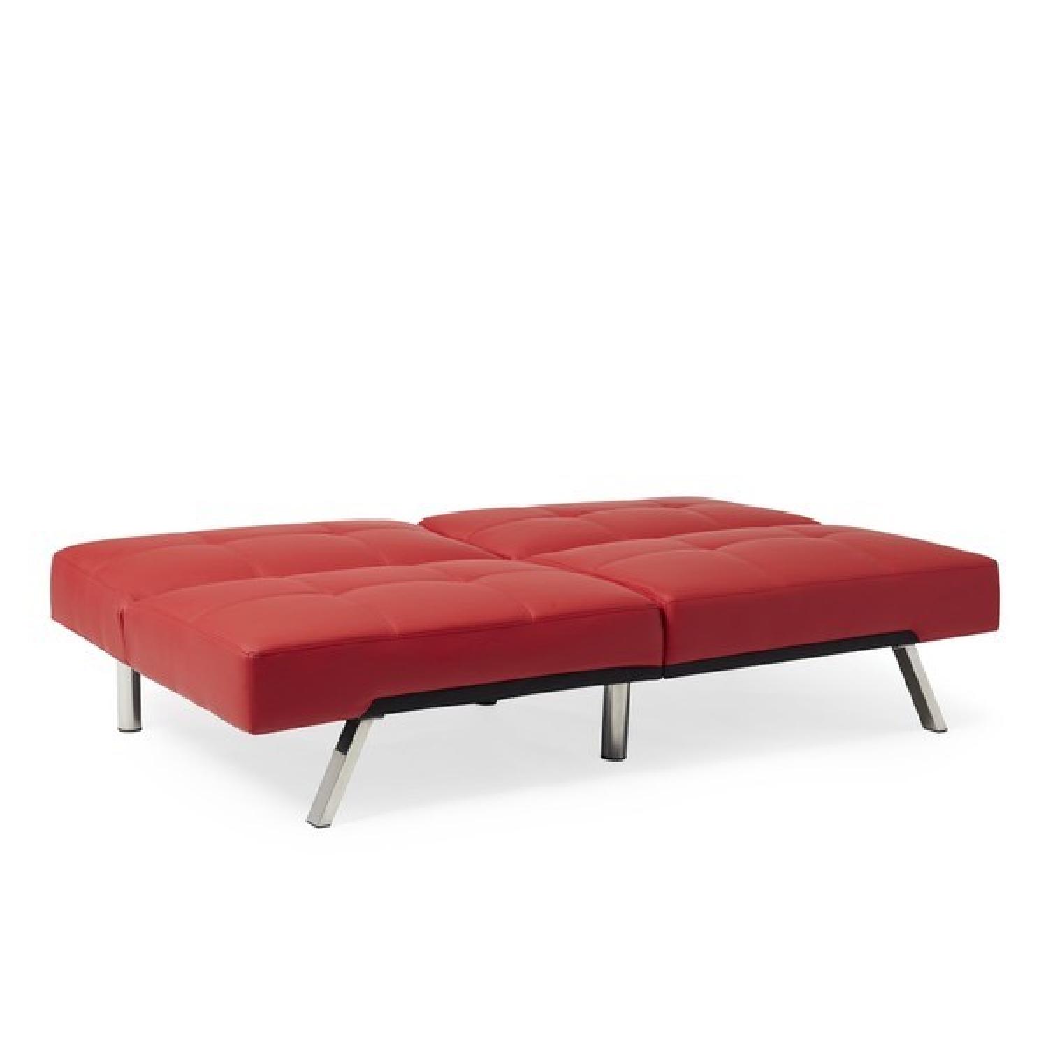 Abbyson Aspen Red Bonded Leather Futon Sleeper Sofa - image-3
