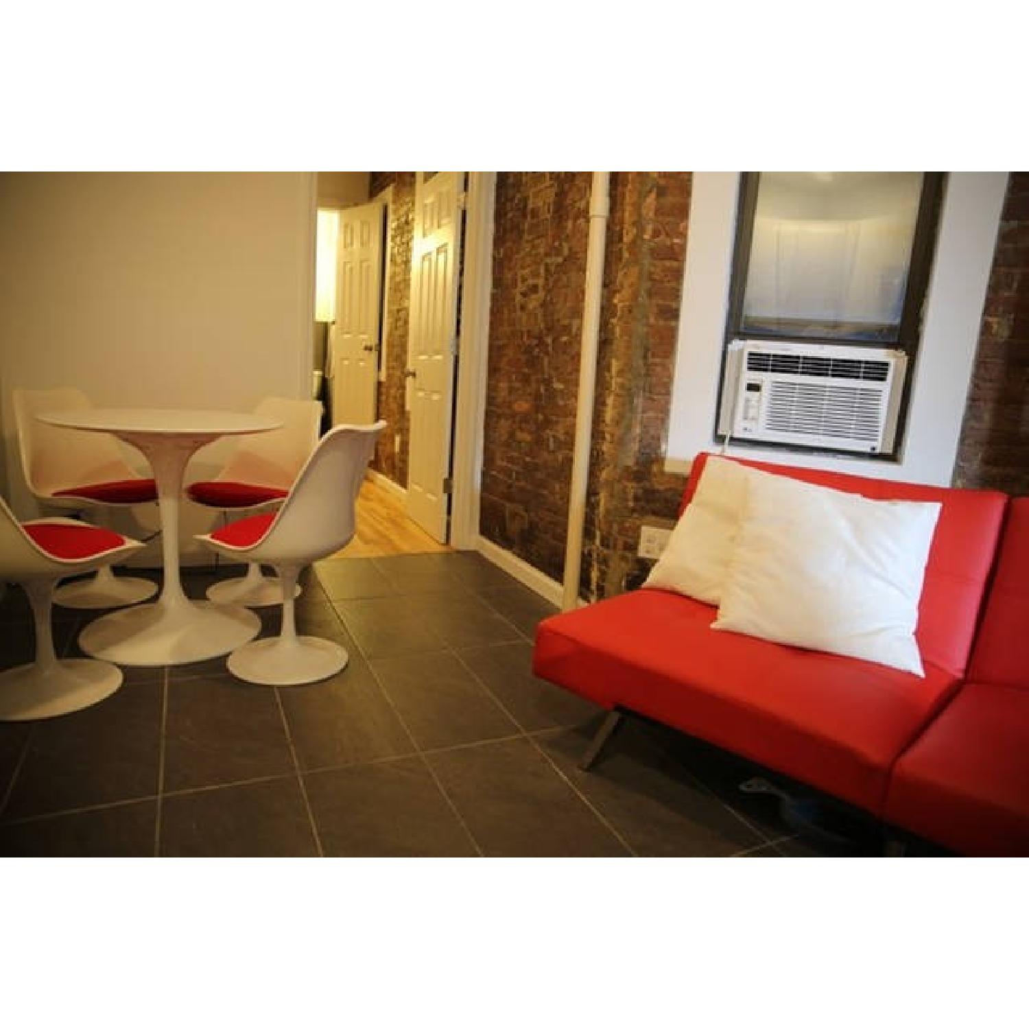 Abbyson Aspen Red Bonded Leather Futon Sleeper Sofa - image-5