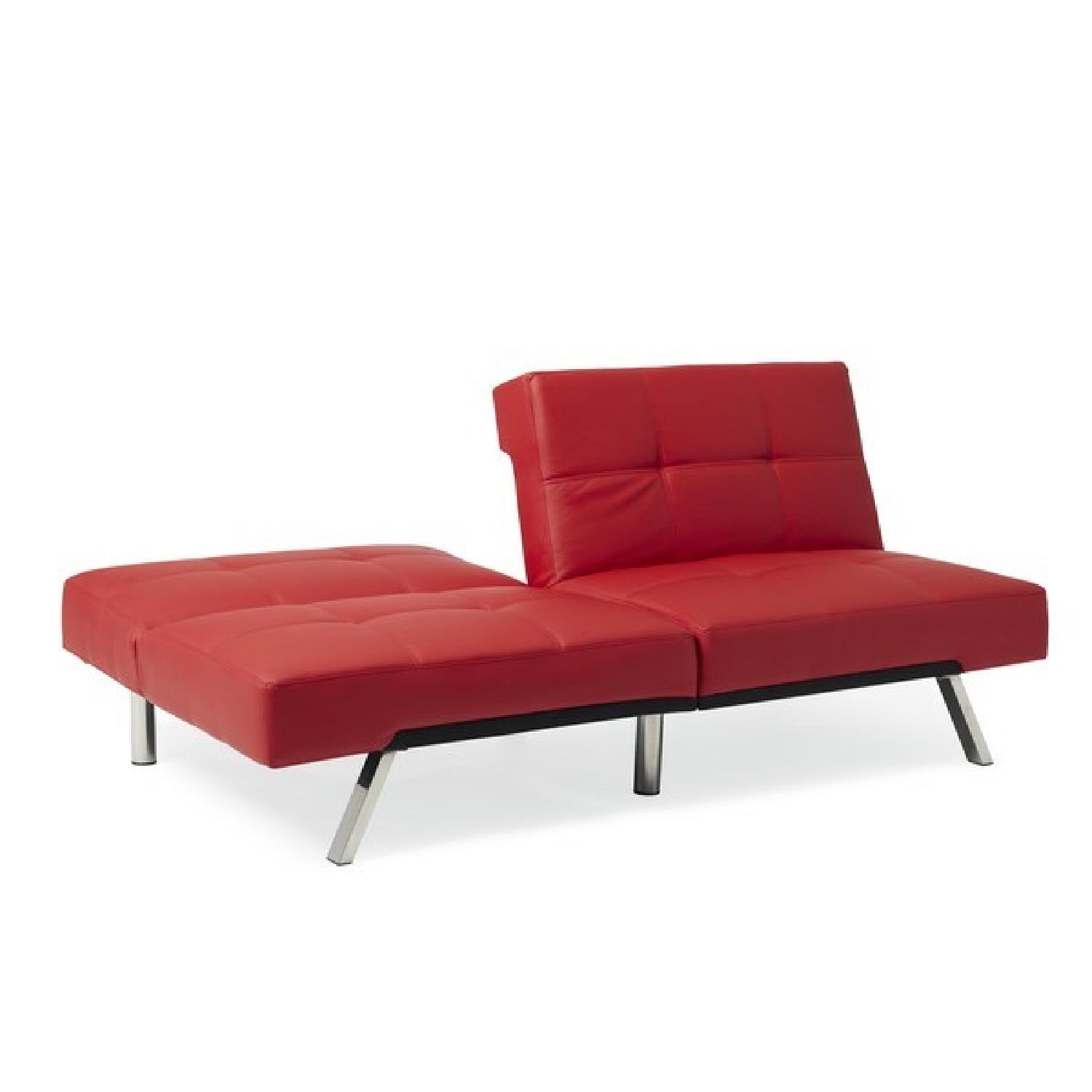 Abbyson Aspen Red Bonded Leather Futon Sleeper Sofa - image-6
