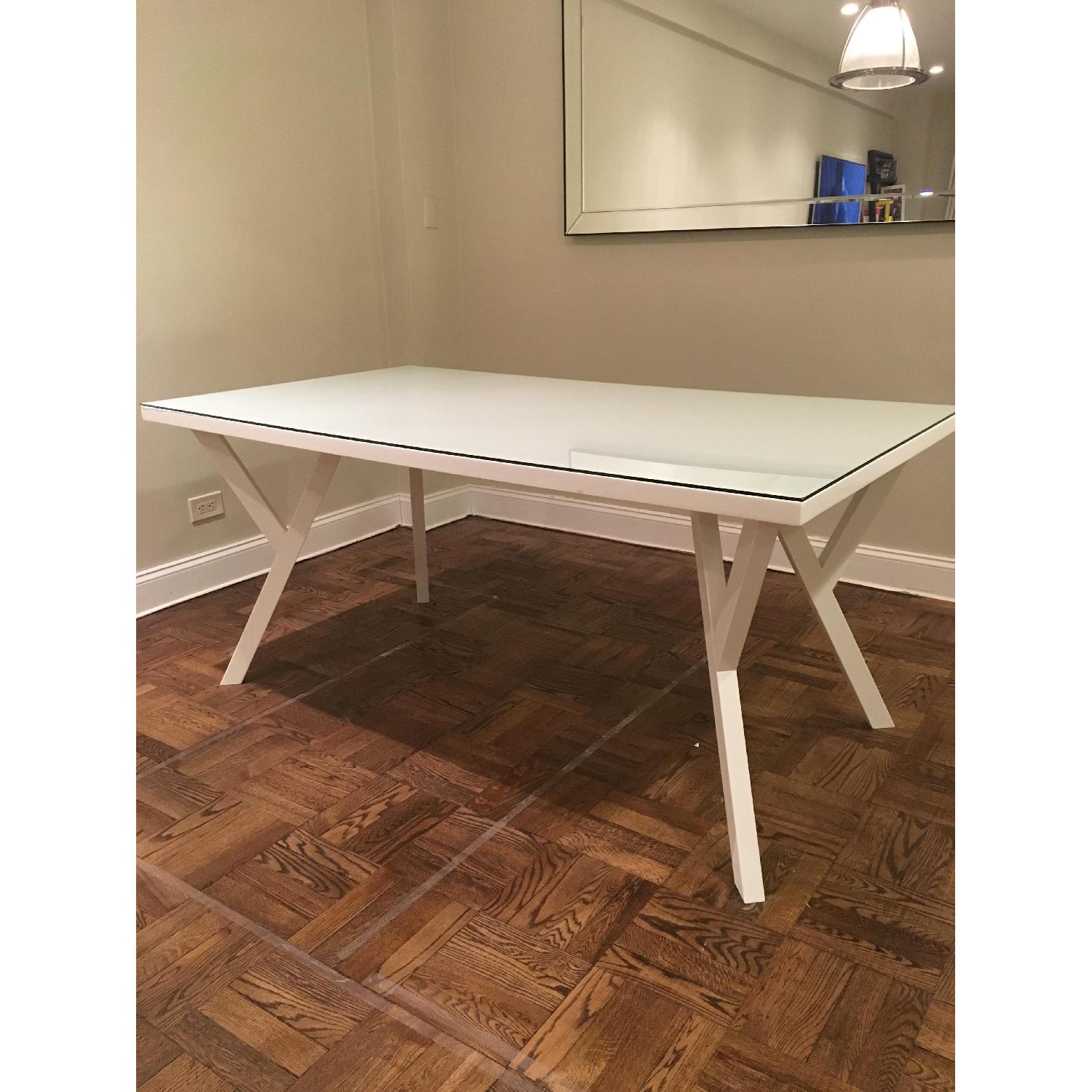 Crate & Barrel White Dining Table - AptDeco