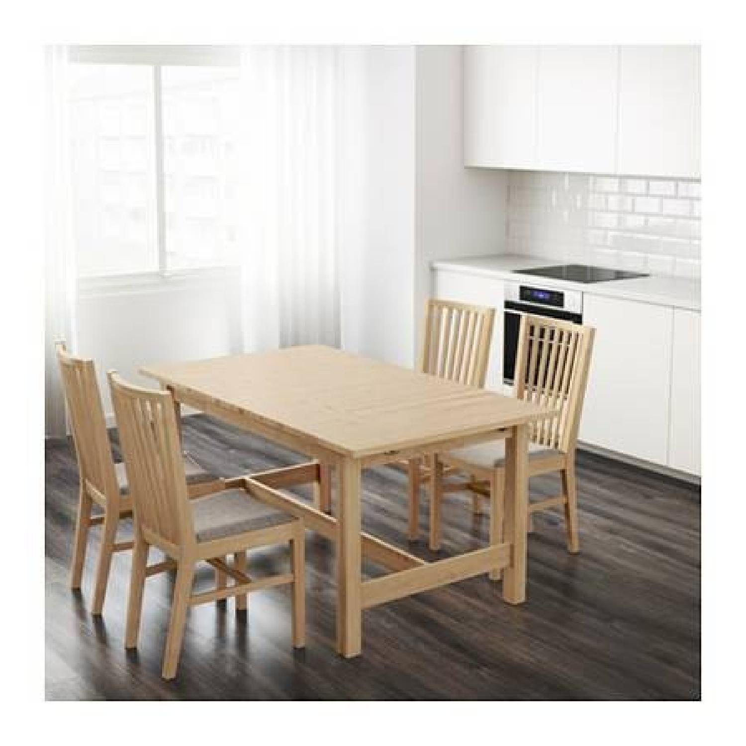 Ikea Solid Birch Wood Extendable Dining Table - image-1