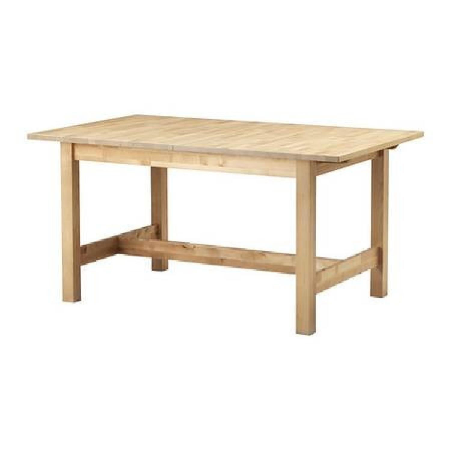 Ikea Solid Birch Wood Extendable Dining Table - image-2