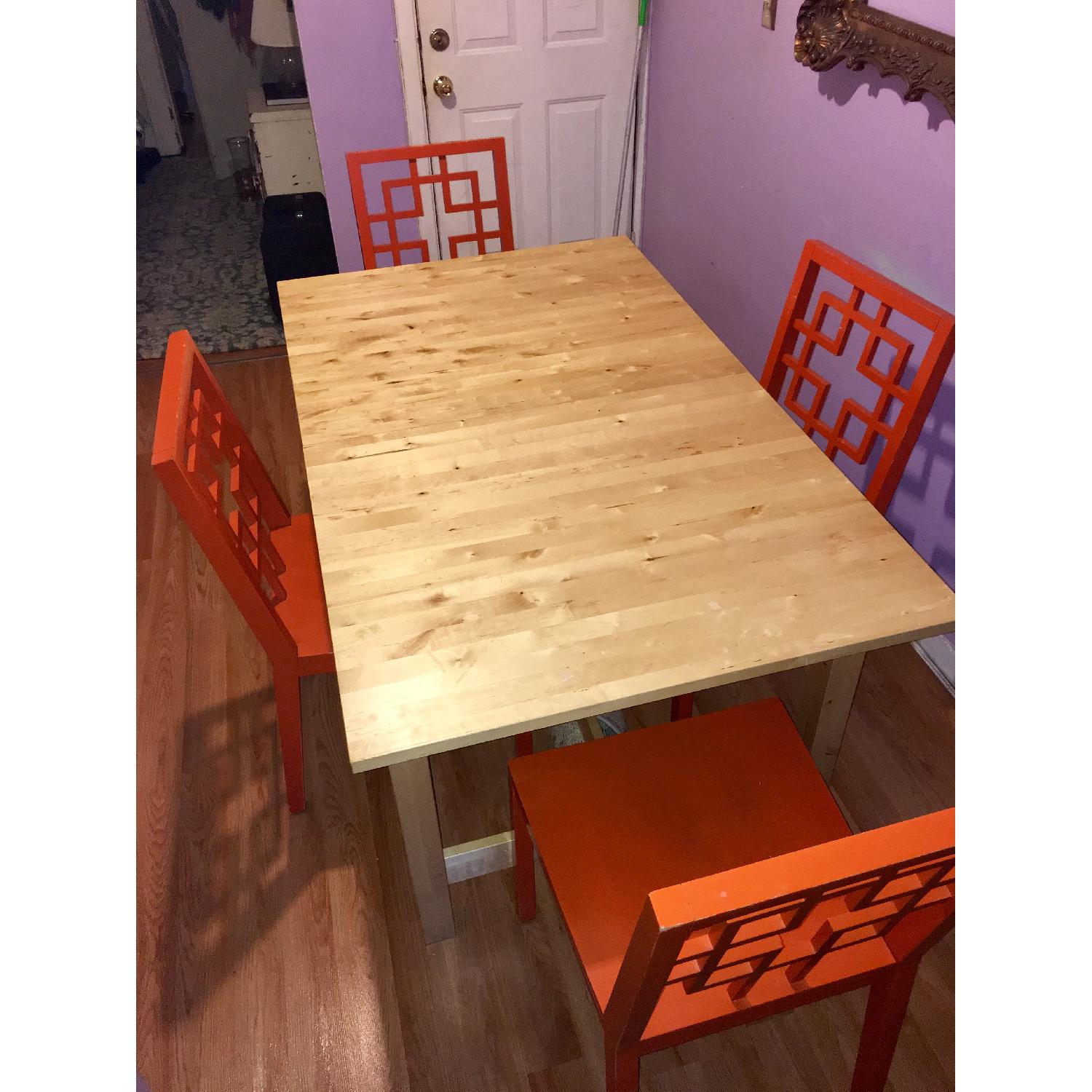 Ikea Solid Birch Wood Extendable Dining Table - image-4