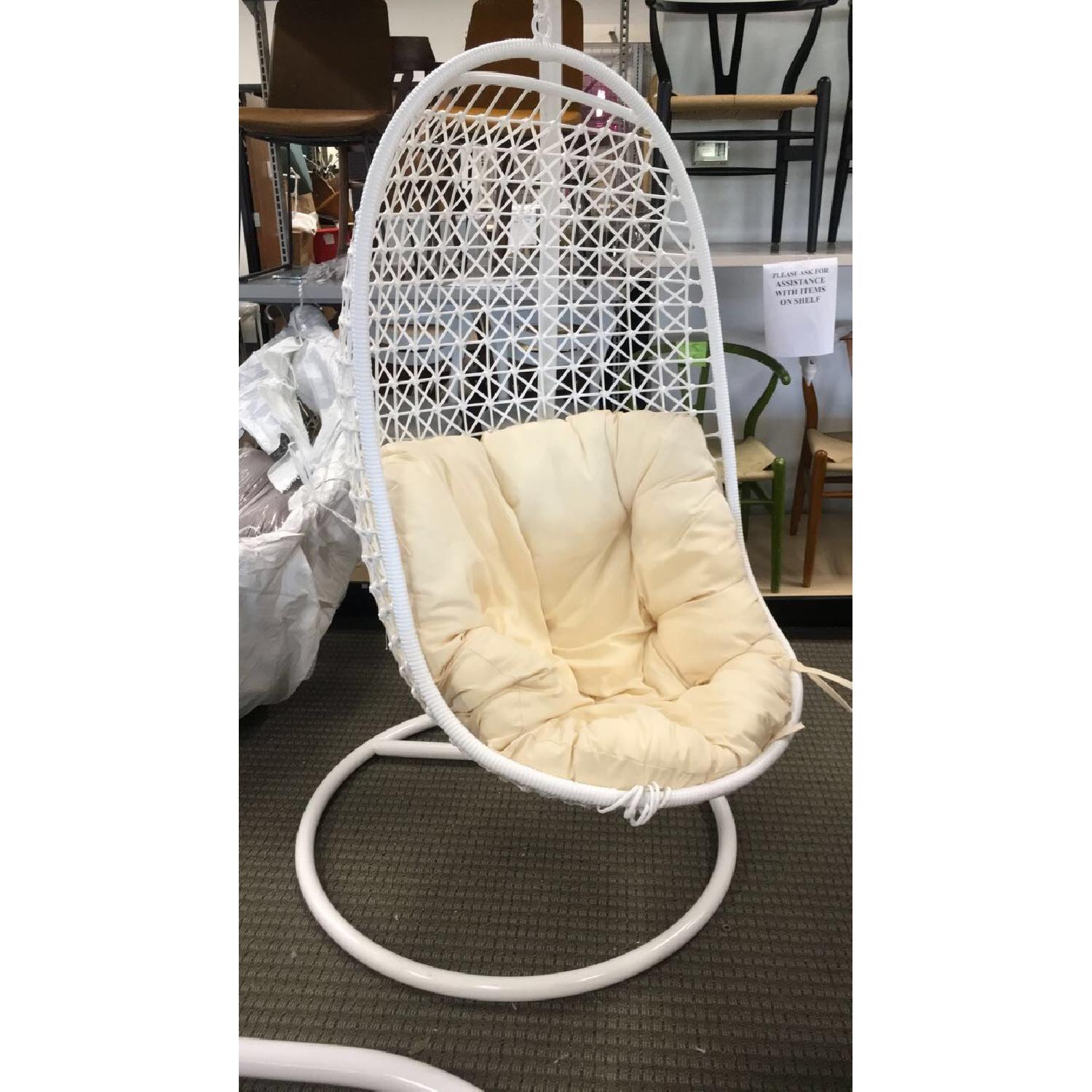 White Wicker Hanging Chair - image-3