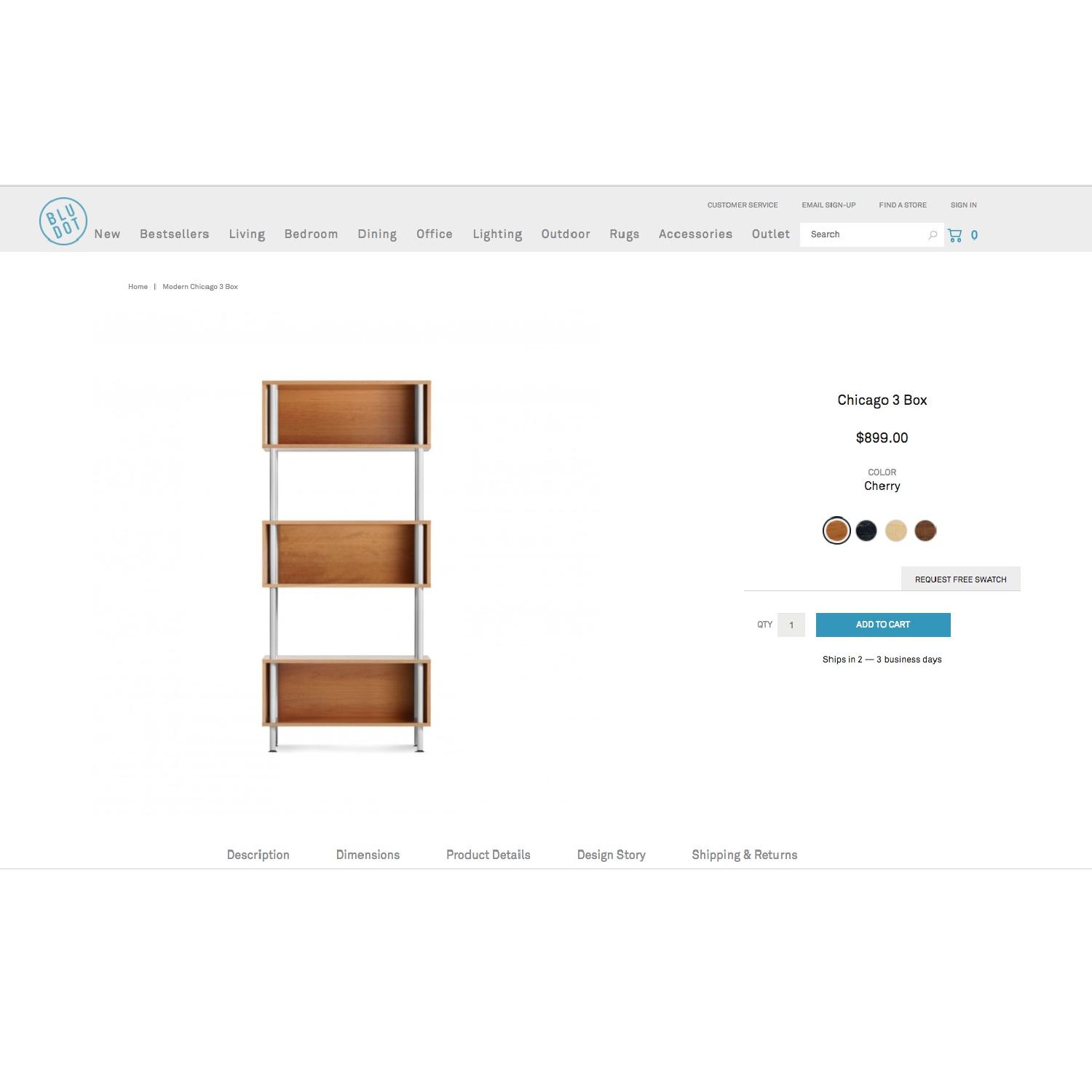 Blu Dot Chicago Series Bookcase/3 Box Shelf - image-5