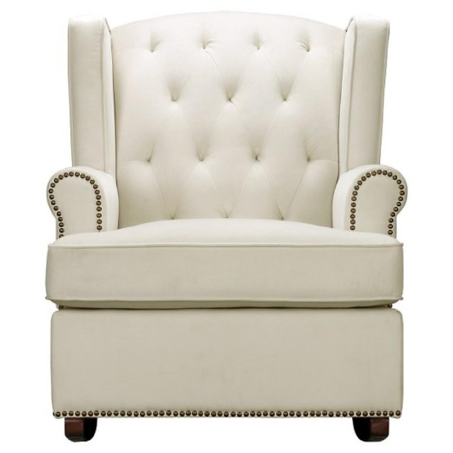 Tufted Nailhead Wingback Rocker - image-0