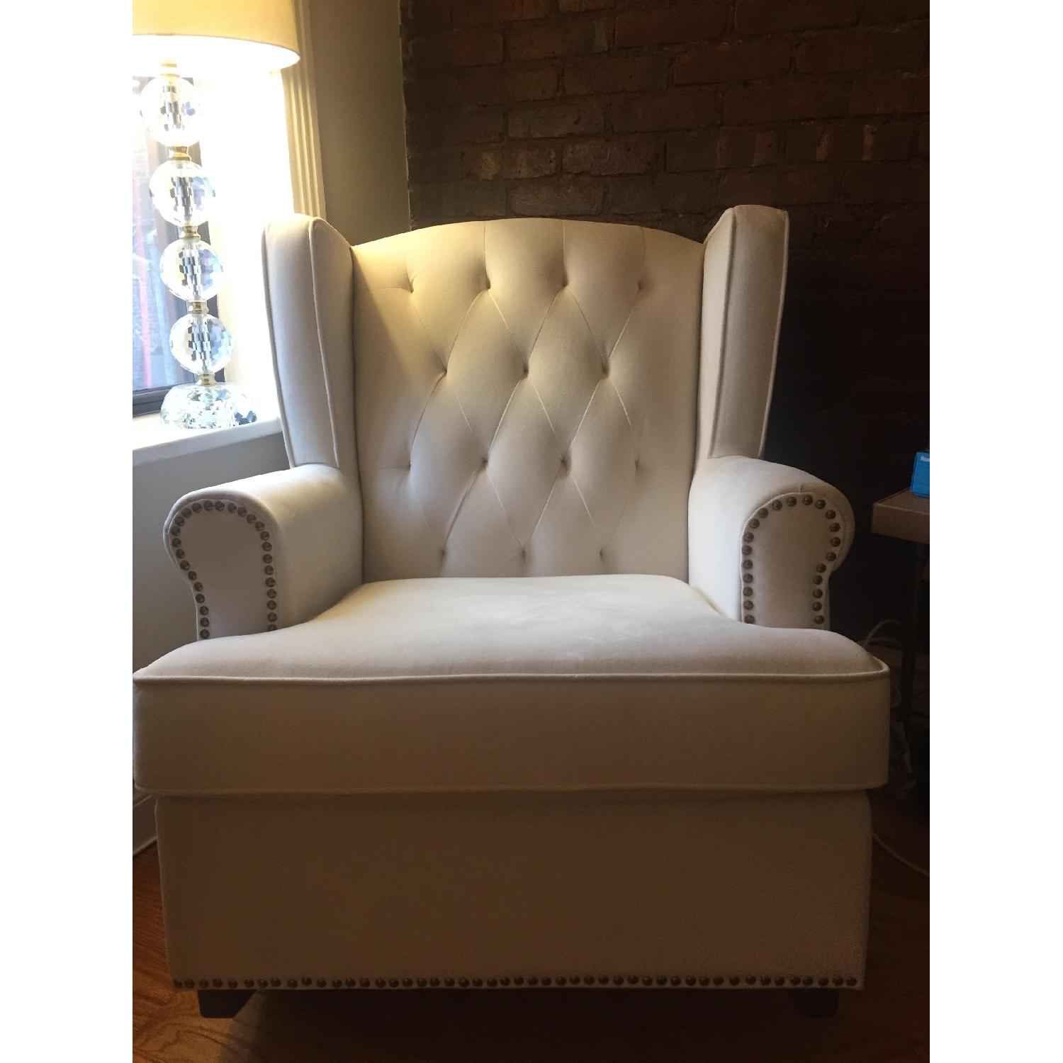 Tufted Nailhead Wingback Rocker - image-5