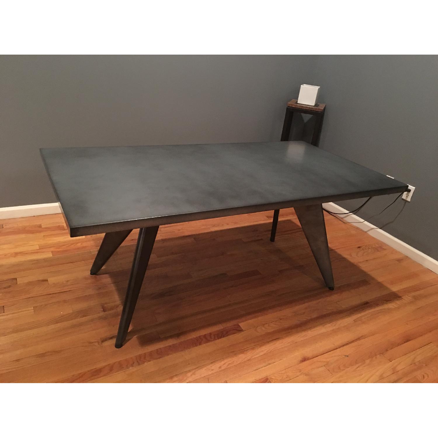 Modern Steel Aluminum Brushed Dining Table - image-1