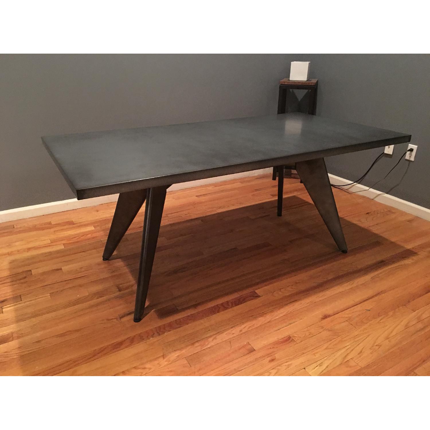 Modern Steel Aluminum Brushed Dining Table - image-2