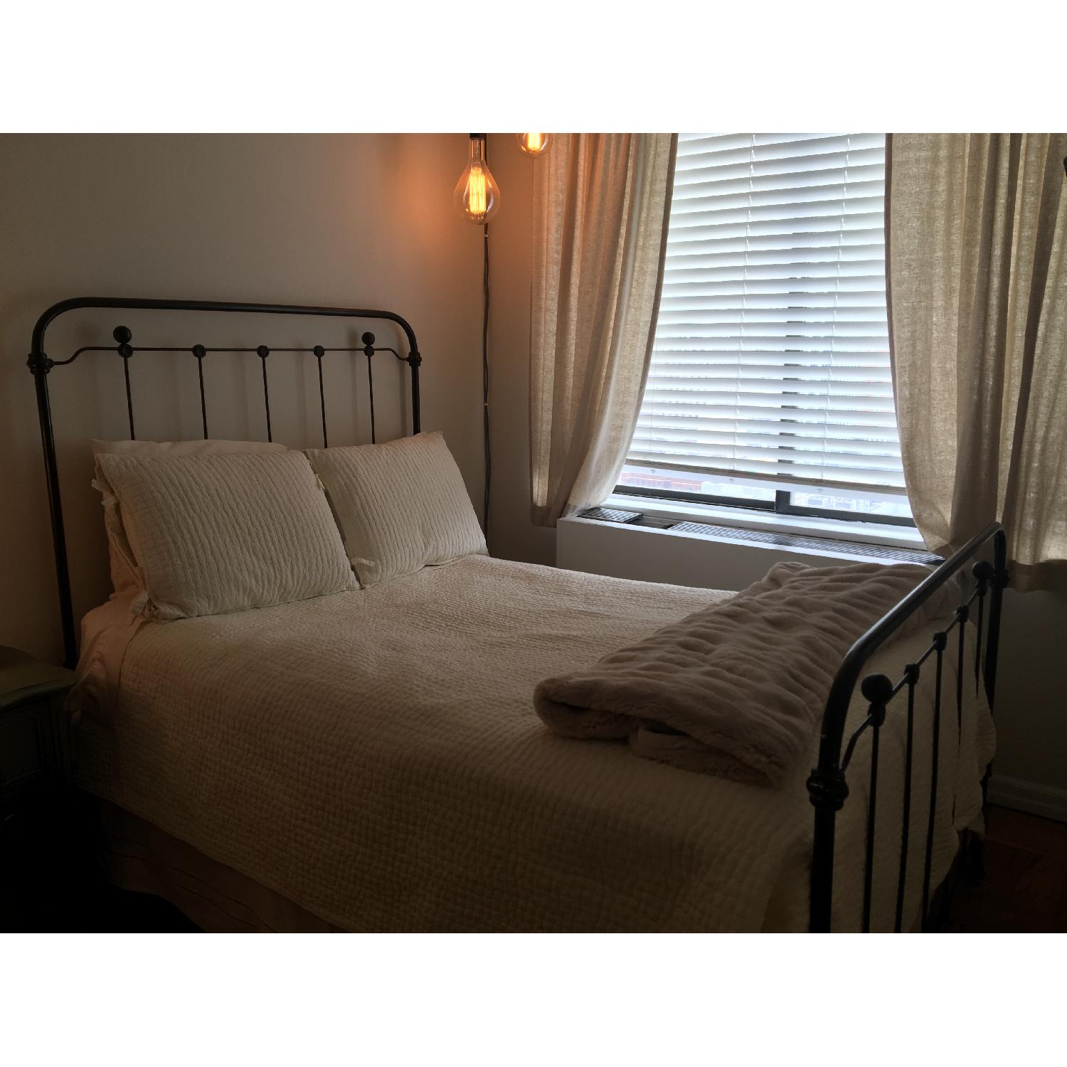 Antique Wrought Iron Full Size Bed Frame - image-1