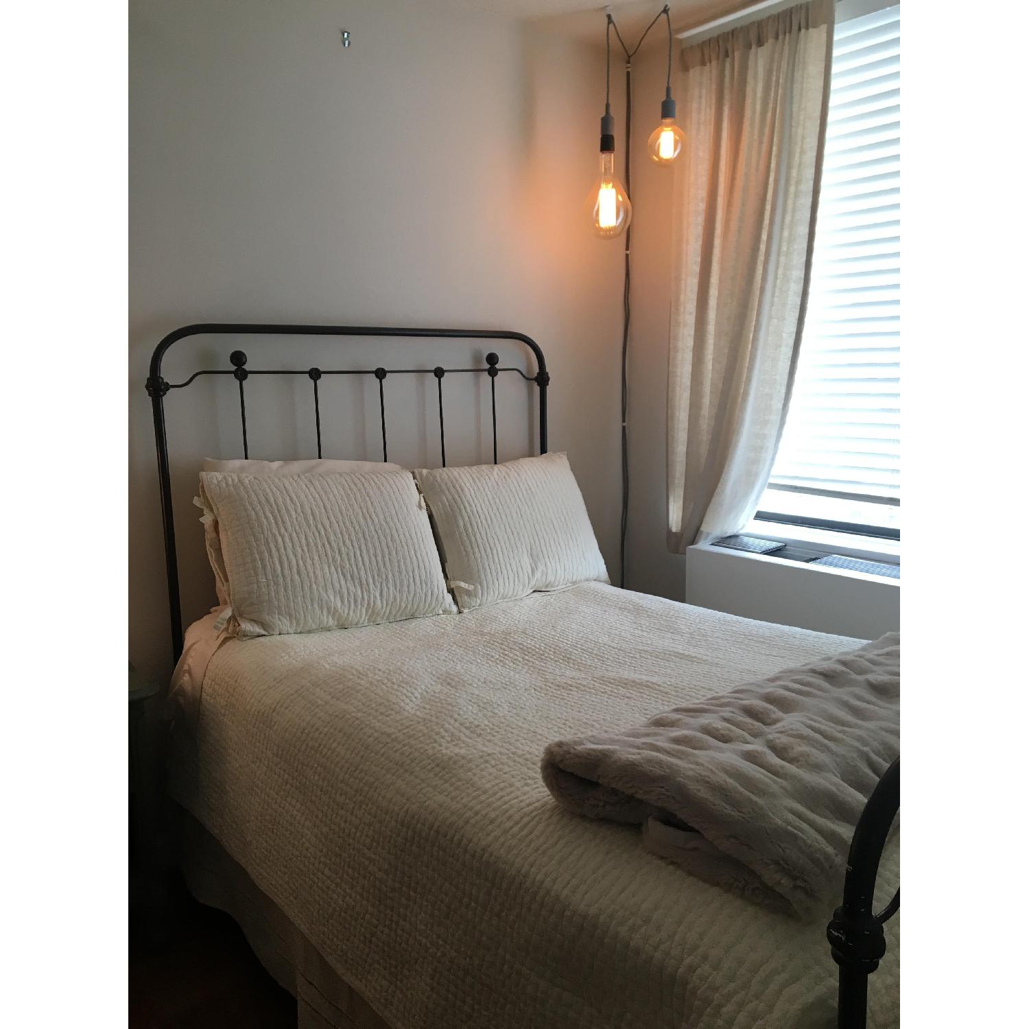 Antique Wrought Iron Full Size Bed Frame - image-2