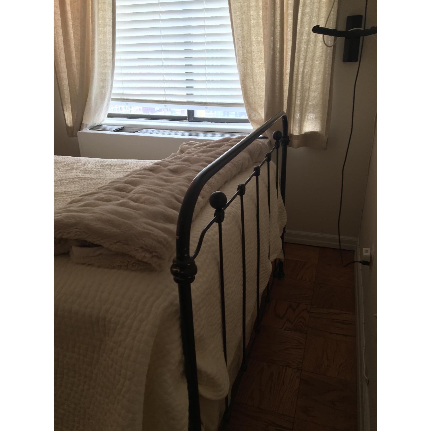 Antique Wrought Iron Full Size Bed Frame - image-5