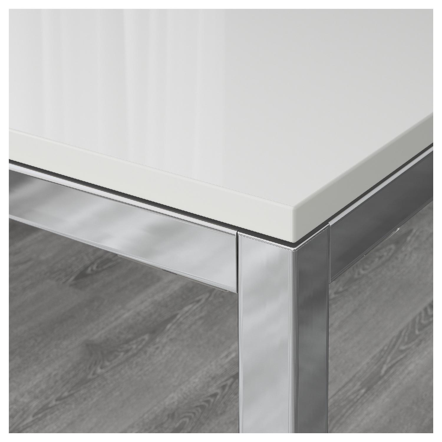 Ikea Torsby Chrome Plated Table in High Gloss White - image-2