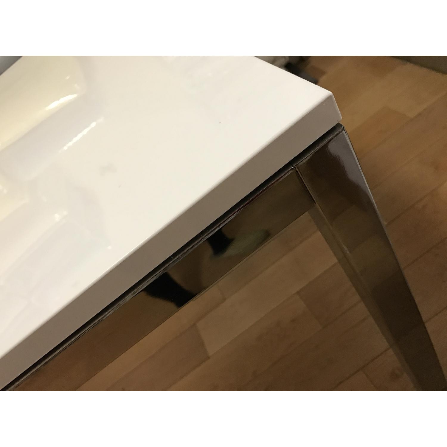 Ikea Torsby Chrome Plated Table in High Gloss White - image-4